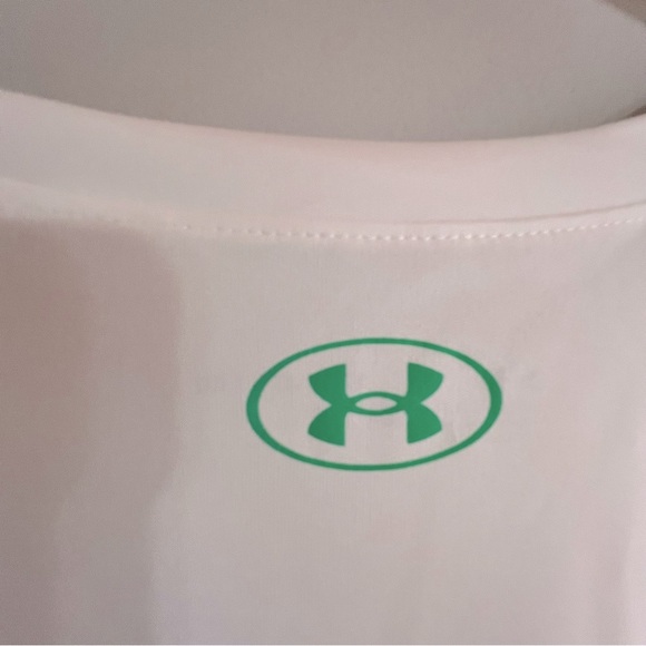 Under Armour Boys XL Tech Hybrid Dri-Fit Loose Cool White Green Black TShirt NWT - Picture 10 of 15